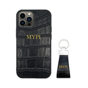 Black Croc Faux Leather 3 Piece Gift Set | Phone Case, Card Holder & Key Holder iPhone and Samsung models available