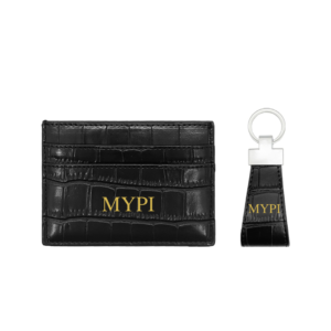 Black Croc Faux Leather Gift Set | Key Holder & Card Holder