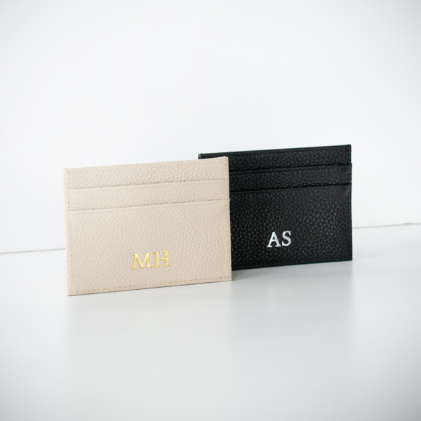 Black Pebbled Genuine Leather Card Holder