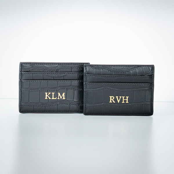 Black Croco Vegan Leather Gift Set | Phone Case & Card Holder iPhone and Samsung models available - Image 5