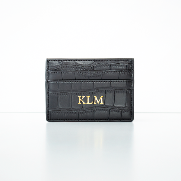 Black Croco Vegan Leather Gift Set | Phone Case & Card Holder iPhone and Samsung models available - Image 4