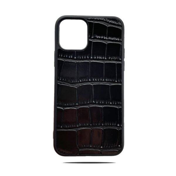 Black Croco Faux Leather Phone Case - Image 2