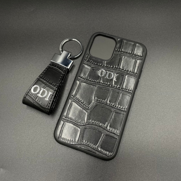 Black Croc Faux Leather 3 Piece Gift Set | Phone Case, Card Holder & Key Holder iPhone and Samsung models available - Image 5